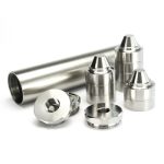 7.8" Titanium Solvent Trap Fuel Filter – 1.5" OD, 1.375x24, 1/2x28 + 5/8x24