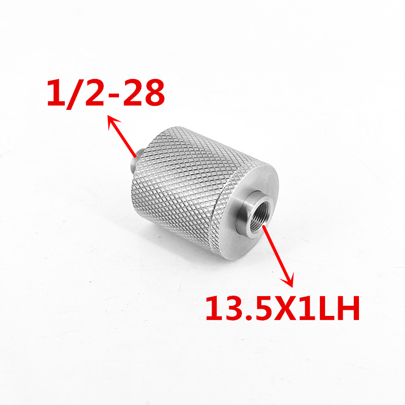 Stainless Steel External Recoil Booster Disconnector — 1/2×28 Male to 13.5×1LH Female