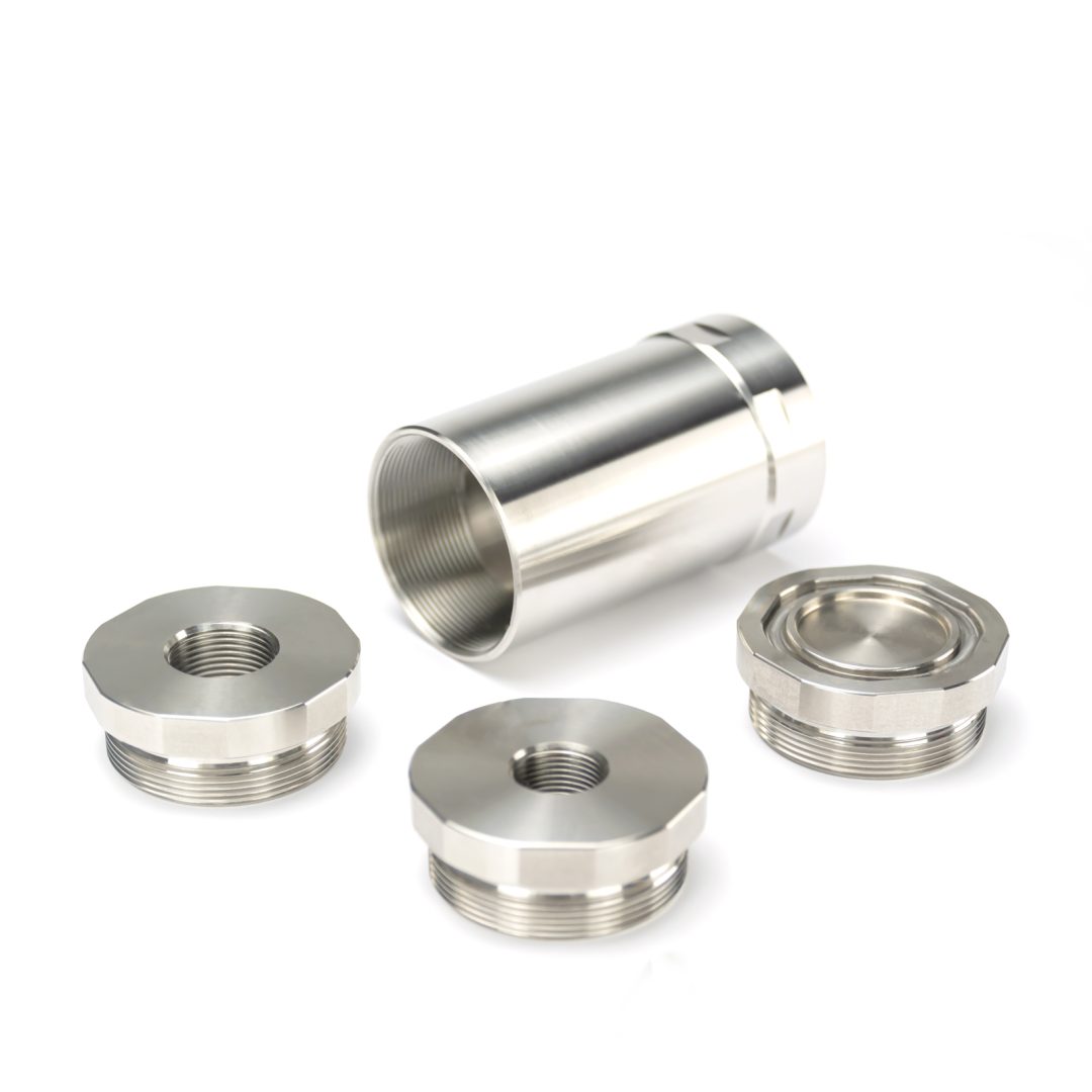 Sa6671d2ebef6457db3dc123cea3609c80.jpg 7"L 1.5"OD Dodecagonal Stainless Steel Modular Solvent Trap 5/8×24+1/2×28 1.375×24 MST+ 13.5x1LH,1/2×28,9/16×24,.578×28 Booster