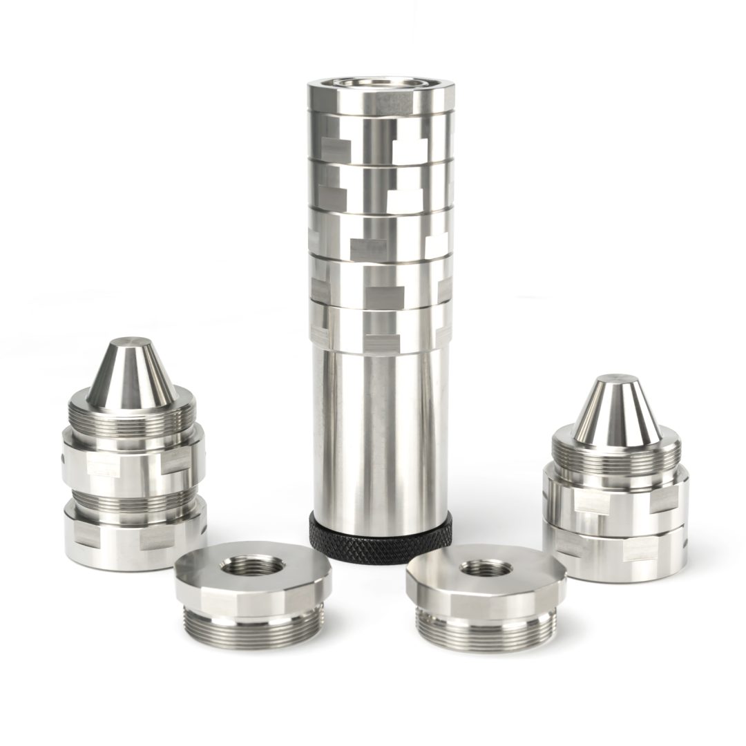 Sef16b5a1f5c247239dde9673471fdb3bj.jpg 7"L 1.5"OD Dodecagonal Stainless Steel Modular Solvent Trap 5/8×24+1/2×28 1.375×24 MST+ 13.5x1LH,1/2×28,9/16×24,.578×28 Booster