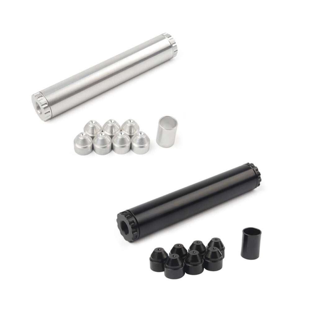 6″Lx1.05″OD Aluminum Solvent Trap Kit with Dry Storage Cups (1/2×28 or 5/8×24)