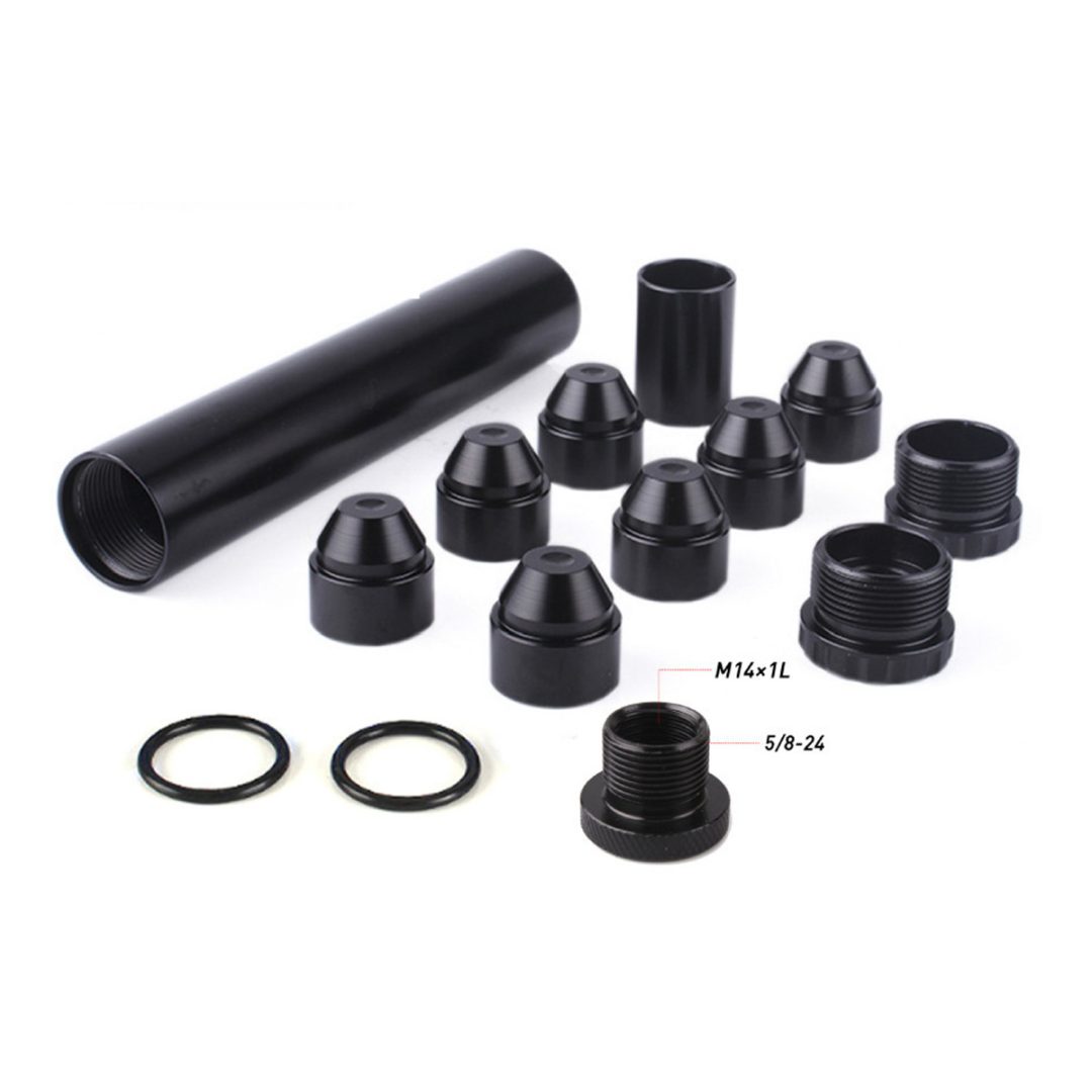 6″Lx1.05″OD Aluminum Solvent Trap Kit with Dry Storage Cups (1/2×28 or 5/8×24)