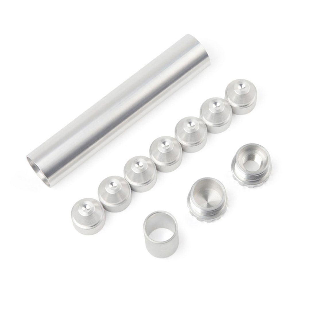 6″Lx1.05″OD Aluminum Solvent Trap Kit with Dry Storage Cups (1/2×28 or 5/8×24)