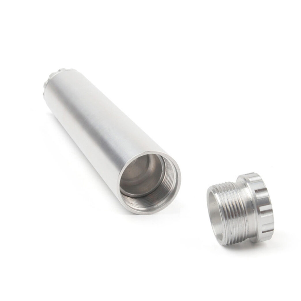 6″Lx1.05″OD Aluminum Solvent Trap Kit with Dry Storage Cups (1/2×28 or 5/8×24)
